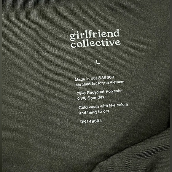 Girlfriend Collective Black Compressive High-Rise Legging #4008 Black Size Large - Picture 2 of 5